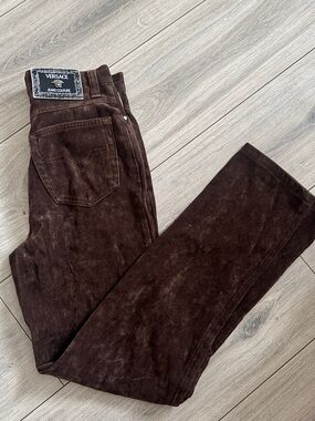 Versace Brown High-Rise Corduroy Jeans